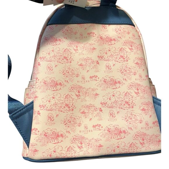 Disney Parks Loungefly Riviera Resort Minnie Mouse Pink Toile Style Print NWT - Picture 5 of 6